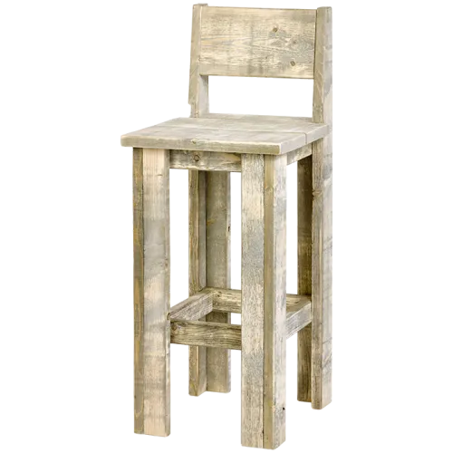 Timber wood barstool with backrest